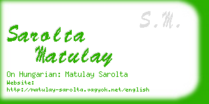 sarolta matulay business card